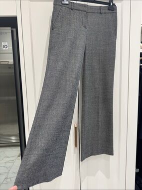 Theory Gray Herringbone Boot Cut Pants